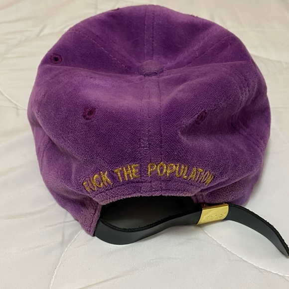 FuckThePopulation 10th Anniversary Purple Velour 6 Panel Hat - Picture 2 of 4